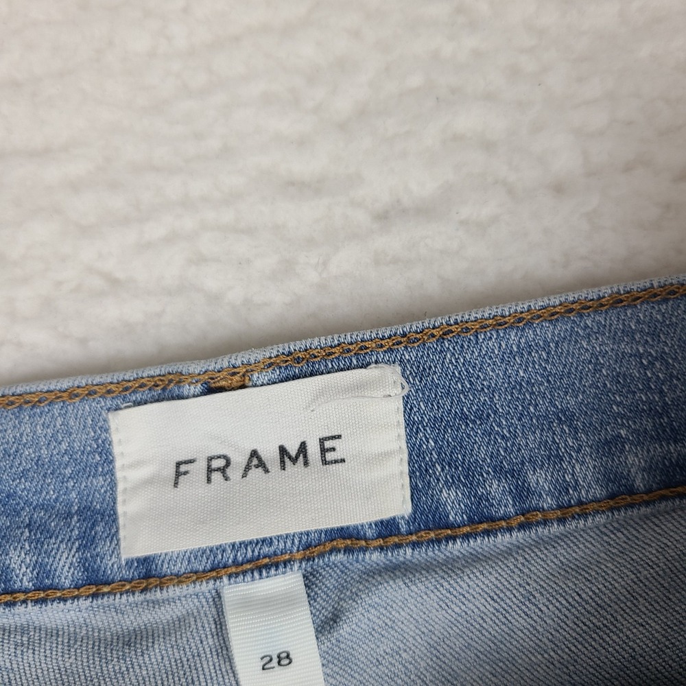 FRAME Jeans Womens 28 Blue Le Sylvie Crop Fray Light Wash Denim‎ - Picture 8 of 14
